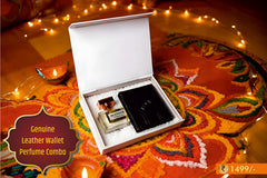 Genuine Leather Wallet Perfume Combo