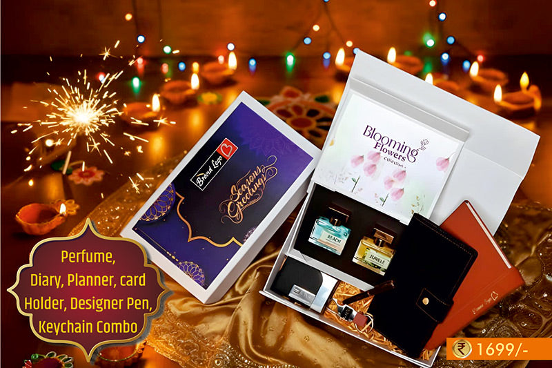 Perfume, Diary, Planner, Card Holder, Designer Pen, Keychain Combo